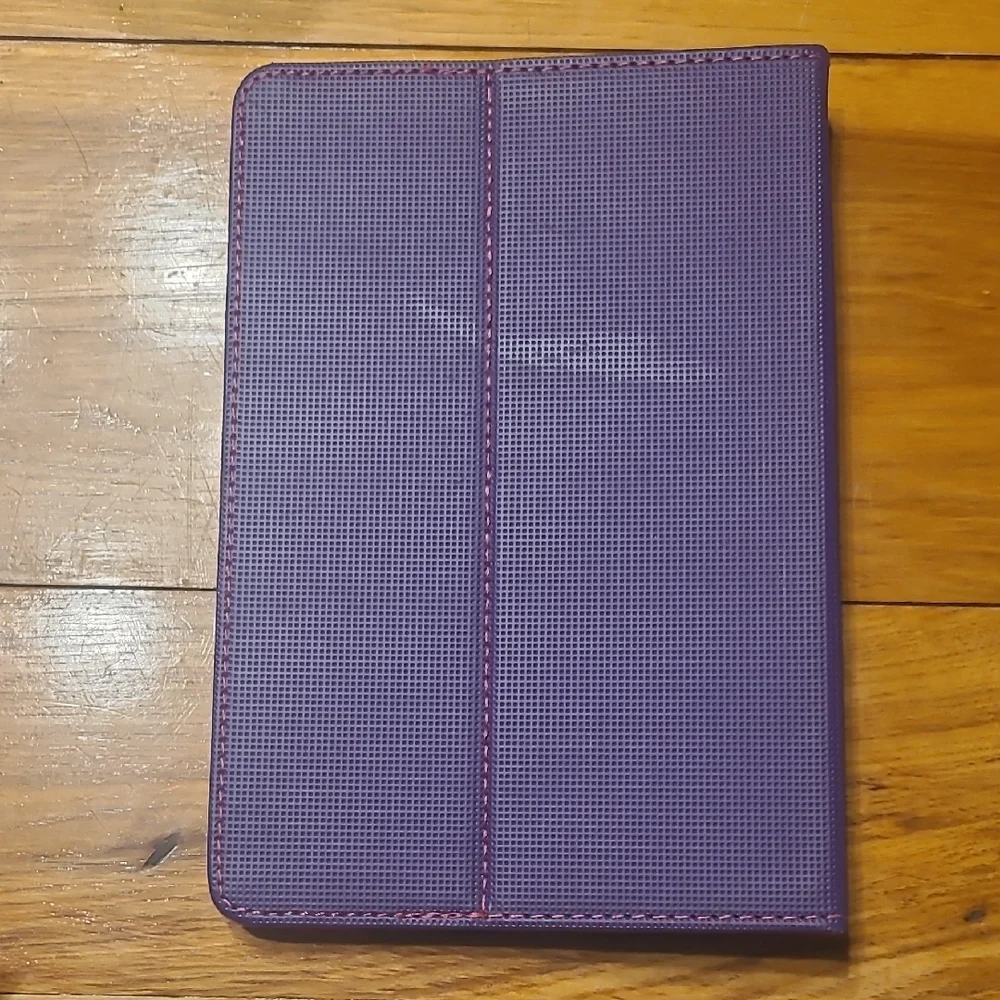 Purple Tablet Folio Case with Pink Elastic Band